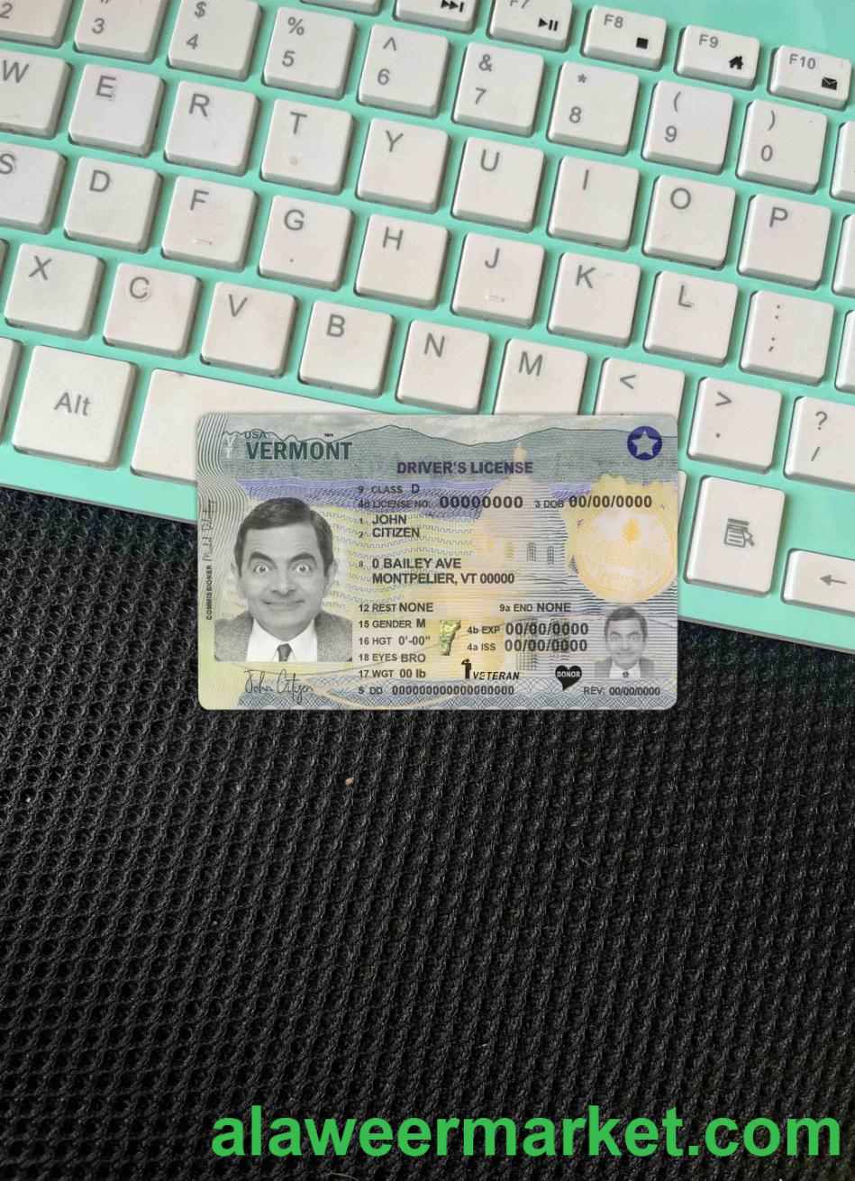 USA Vermont driving license template in PSD format (2019 - present) photolook FRONT